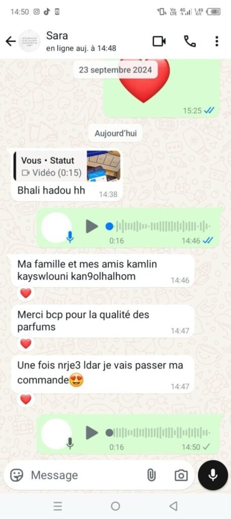 Avis client GLOREA WhatsApp